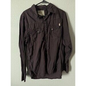 Zenfari Western Shirt Blackberry 100% Cotton Pearl Snap Long Sleeve Small